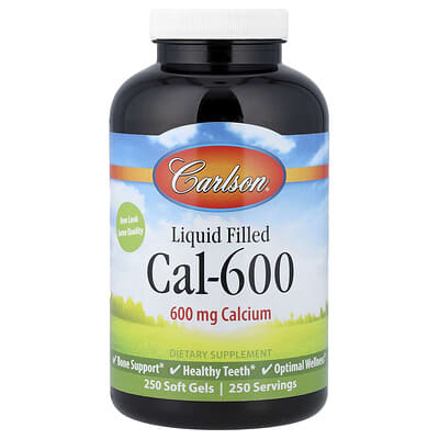 Carlson Liquid Filled Cal-600, 600 mg, 250 мягких капсул
