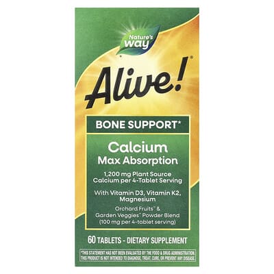 Alive! Calcium, Max Absorption, 60 таблеток