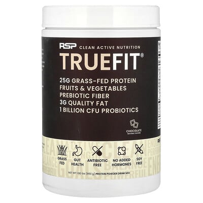 TrueFit®, протеиновый напиток из коровьего молока, шоколад, 1.9 lbs (860 g)