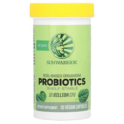 Пробиотики Sunwarrior, 10 Billion CFU, 30 Vegan Capsules