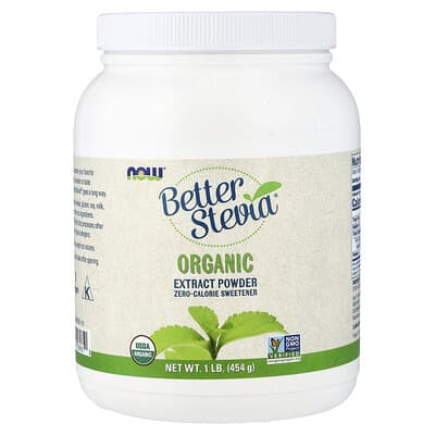 Better Stevia®, подсластитель с нулевой калорийностью, органический экстракт в порошке, 1 lb (454 g)