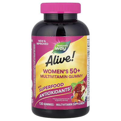 Alive!® Женские мультивитамины 50+ Gummy, Mixed Berry, 130 штук