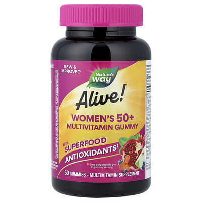 Alive!® Женские мультивитамины 50+ Gummy, Mixed Berry, 60 штук