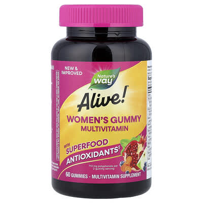 Nature's Way Alive!® Женские жевательные мультивитамины, лесные ягоды, 60 штук