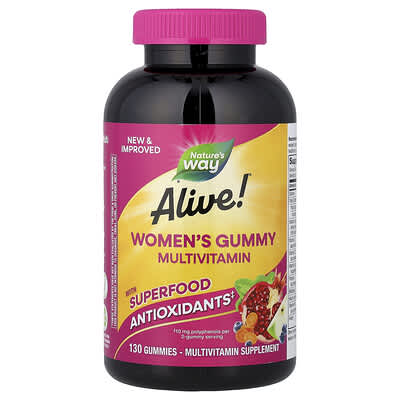 Мультивитамины Alive!® Женские жевательные, Mixed Berry, 130 жевательных таблеток