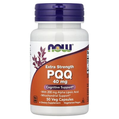 NOW Foods PQQ с альфа-липоевой кислотой, 50 вегетарианских капсул