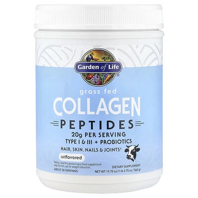 Grass Fed Collagen Peptides, Unflavored, 19.75 oz (560 g)