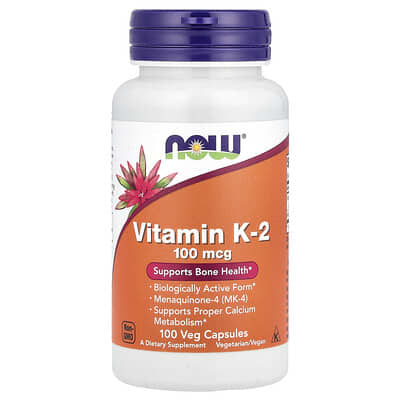 Витамин K-2, 100 mcg, 100 вегетарианских капсул
