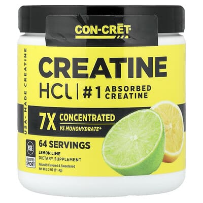 Креатин HCl, Lemon-Lime, 2.2 oz (61.4 g)