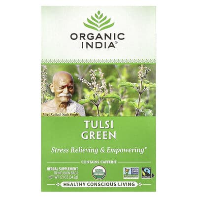 Зеленый чай Tulsi, 18 чайных пакетиков, 1.21 oz (34.2 g)