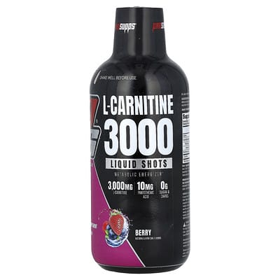 Жидкие шоты L-Carnitine 3000, ягоды, 16 fl oz (473 ml)