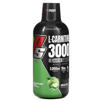 ProSupps L-Carnitine 3000 жидкие шоты, Green Apple, 16 fl oz (473 ml)