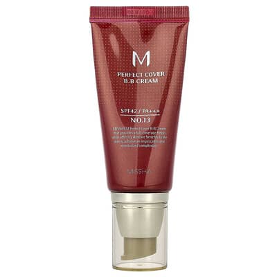 M Perfect Cover B.B Cream, SPF 42 PA+++, No. 13 Bright Beige, 1.69 fl oz (50 ml)