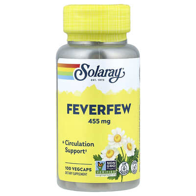 Solaray Feverfew, 455 mg, 100 вегетарианских капсул