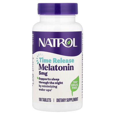Natrol мелатонин, пролонгированного действия, 5 mg, 100 таблеток