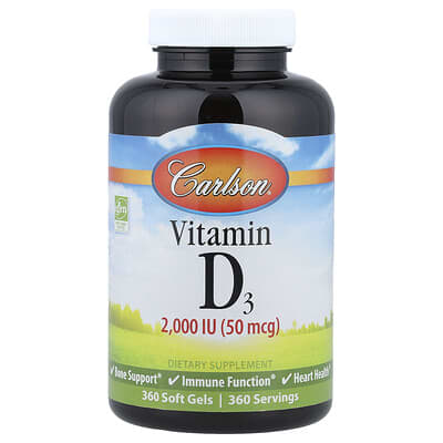 Vitamin D3, 50 mcg (2,000 IU), 360 Soft Gels