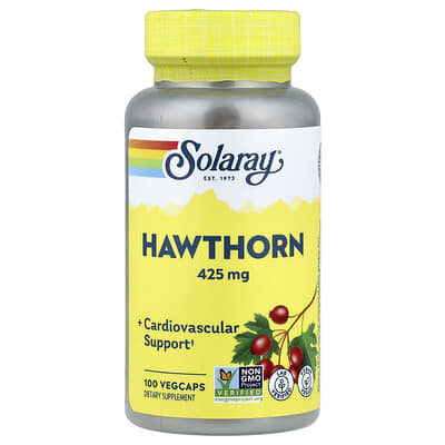 Боярышник Hawthorn, 425 mg, 100 VegCaps Solaray