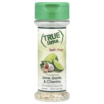 True Lime, Кристаллизованный лайм, Чеснок и кинза, без соли, 1.94 oz (55 g)