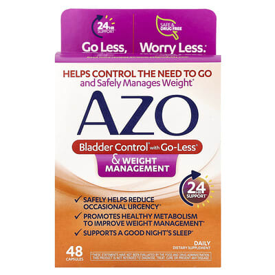 AZO Bladder Control® с Go-Less® и контролем веса, 48 капсул