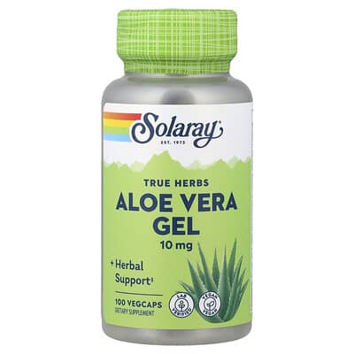 True Herbs, гель алоэ вера, 10 mg, 100 веганских капсул