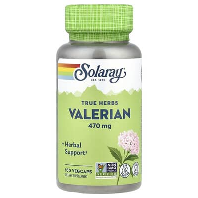 True Herbs, валериана, 470 mg, 100 вегетарианских капсул