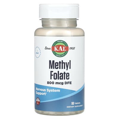 KAL Methyl Folate, 800 mcg DFE, 90 таблеток