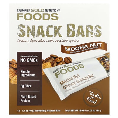 Батончики гранола Mocha Nut, 12 штук, 1.4 oz (40 g) каждый