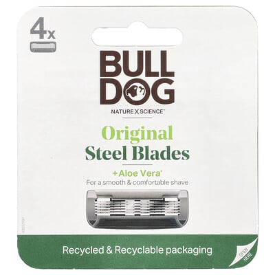 Bulldog Skincare For Men сменные стальные лезвия, 4 картриджа
