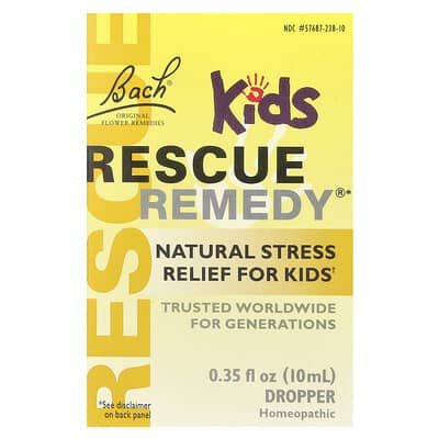 Rescue Remedy® капли для детей, натуральное средство от стресса, 0.35 fl oz (10 ml)