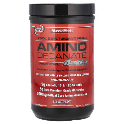 MuscleMeds аминокислоты Amino Decanate, фруктовый пунш, 381 g