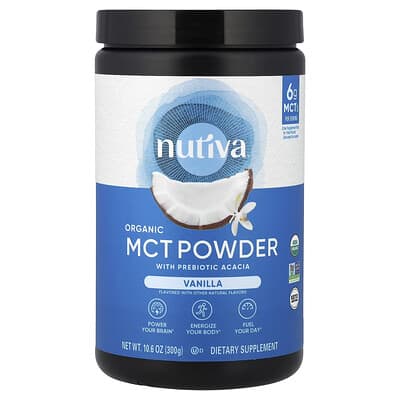 Organic MCT Powder with Prebiotic Acacia, Vanilla, 10.6 oz (300 g)