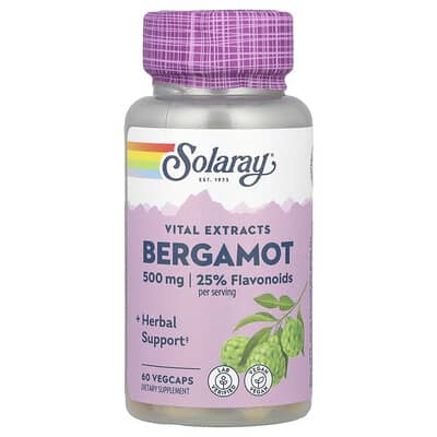 Solaray Vital Extracts, Bergamot, 60 вегетарианских капсул
