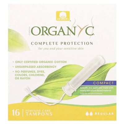 Органические тампоны, Compact, Regular, 16 шт