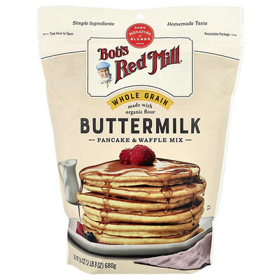 Смесь для блинов и вафель Buttermilk, цельнозерновая, 24 oz (680 g)