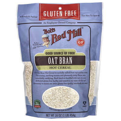 Oat Bran Hot Cereal, Gluten Free, 16 oz (454 g)