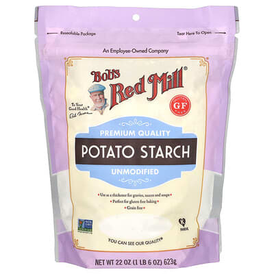Картофельный крахмал, немодифицированный, без глютена, 22 oz (623 g)