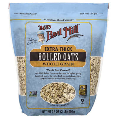 Extra Thick Rolled Oats, Whole Grain, 32 oz (907 g)