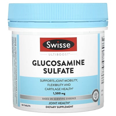 Swisse Ultiboost, Glucosamine Sulfate, 1,500 mg, 180 таблеток