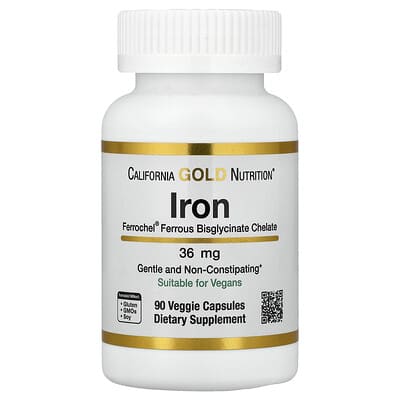 Ferrochel® Iron (Bisglycinate), 36 mg, 90 Veggie Capsules