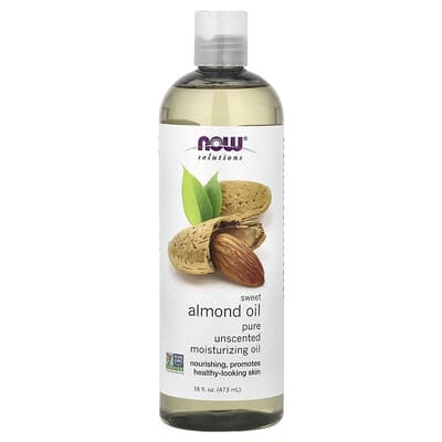 Solutions, Sweet Almond Oil, Pure Moisturizing Oil, Unscented, 16 fl oz (473 ml)