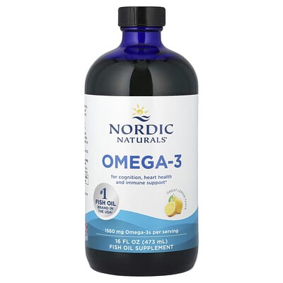 Omega-3, лимон, 16 fl oz (473 ml)