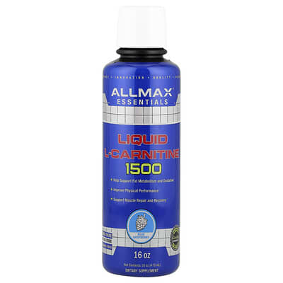 ALLMAX Жидкий L-карнитин 1500, голубая малина, 16 oz (473 ml)