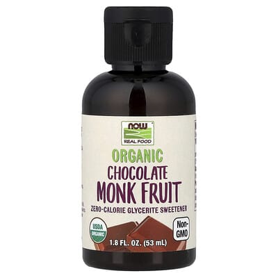 Real Food, Organic Monk Fruit, Zero-Calorie Glycerite Sweetener, Chocolate, 1.8 fl oz (53 ml)