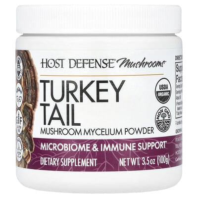 Host Defense Mushrooms™, Turkey Tail, порошок мицелия грибов, 3.5 oz (100 g)