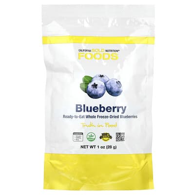 Сушеная голубика, готовые к употреблению ягоды, 1 oz (28 g)