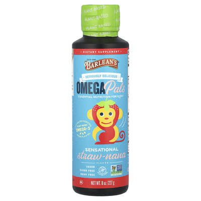 Omega Pals, незаменимые питательные вещества для детей, Sensational Straw-Nana, 8 oz (227 g)