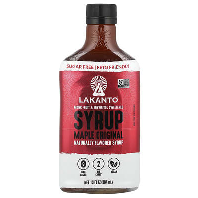 Maple Original Syrup, Monk Fruit & Erythritol Sweetened, 13 fl oz (384 ml)