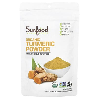 Органический порошок куркумы, 4 oz (113 g)