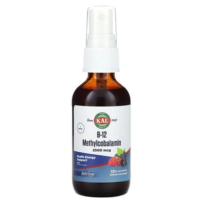 B-12 Methylcobalamin, ягоды, 2,500 mcg, 2 fl oz (59 ml)
