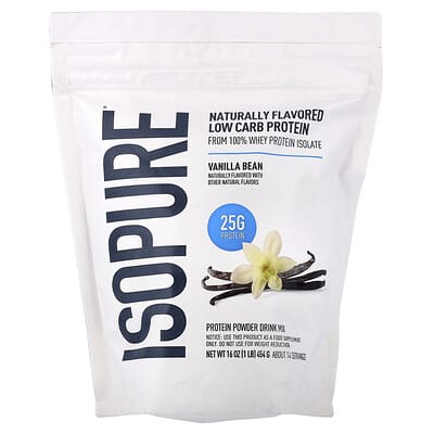Low Carb Protein Powder Drink Mix, Vanilla Bean, 1 lb (454 g)